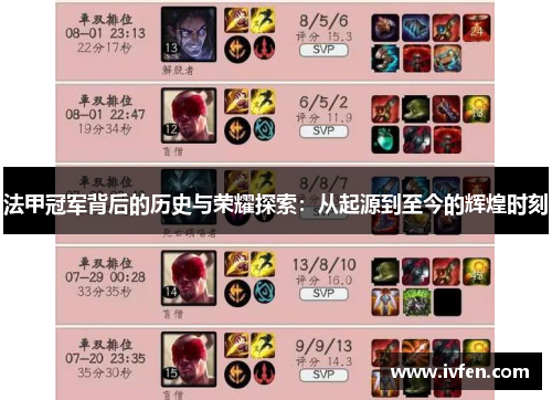 法甲冠军背后的历史与荣耀探索:从起源到至今的辉煌时刻 法甲冠军背后的历史与荣耀探索:从起源到至今的辉煌时刻